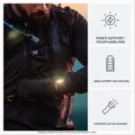 Garmin fēnix® 8-47mm Solar AMOLED Saphir Premium Multisport GPS Smartwatch Lange Akkulaufzeit Tauchbewertet Eingebaute LED-Taschenlampe Carbon Gray DLC Titanium mit Pebble Gray Band