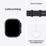 Apple Watch Ultra 2 [GPS + Celular, 49mm] Titangehäuse mit Black Ocean Band, One Size (Generalüberholt)
