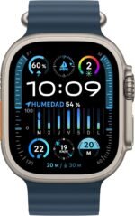 Apple Watch Ultra 2 [GPS + Cellular, 49MM] Titangehäuse mit Ocean Armband Blau - One Size (Generalüberholt)