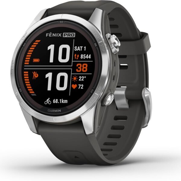 Garmin fēnix 7S Pro [renewed] – GPS-Multisport-Smartwatch mit Solarladelinse, Farbdisplay und Touch-/Tastenbedienung, TOPO-Karten, über 60 vorinstallierte Sport-Apps, GarminMusic [Generalüberholt]