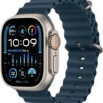 Apple Watch Ultra 2 [GPS + Cellular, 49MM] Titangehäuse mit Ocean Armband Blau - One Size (Generalüberholt)