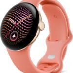 Google Pixel Watch 5 (41 mm) - Smartwatch - Champagne Case/Canyon Band, LTE