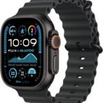 Apple Watch Ultra 2 [GPS + Celular, 49mm] Titangehäuse mit Black Ocean Band, One Size (Generalüberholt)