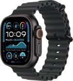 Apple Watch Ultra 2 [GPS + Celular, 49mm] Titangehäuse mit Black Ocean Band, One Size (Generalüberholt)