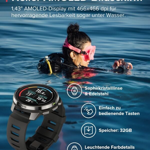 SUUNTO Ocean Tauchcomputer, GPS-Multisportuhr, wasserdicht bis 100 m