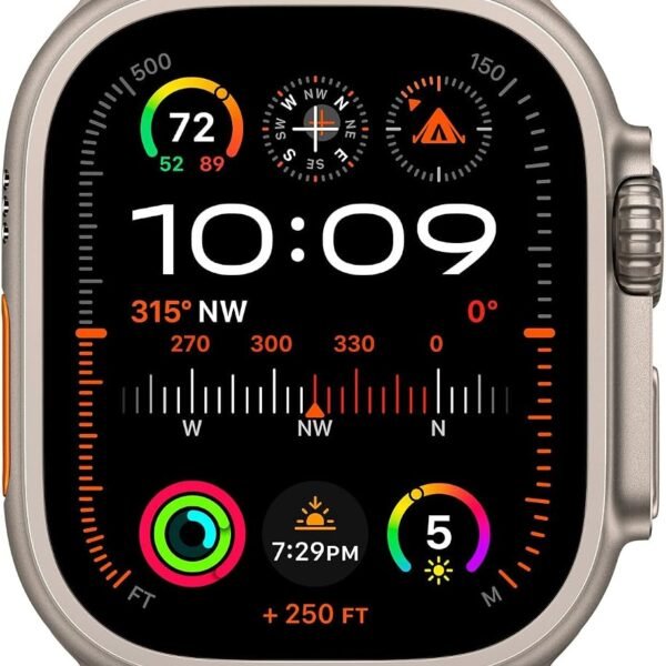 Apple Watch Ultra 2 [GPS + Cellular, 49mm] - Titangehäuse mit Alpine Loop Blau, M (Generalüberholt)
